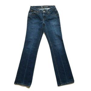 Vintage Rockies Jeans Womens 2 Slim Bootcut Low Rise Stretch Dark Blue Denim Y2K